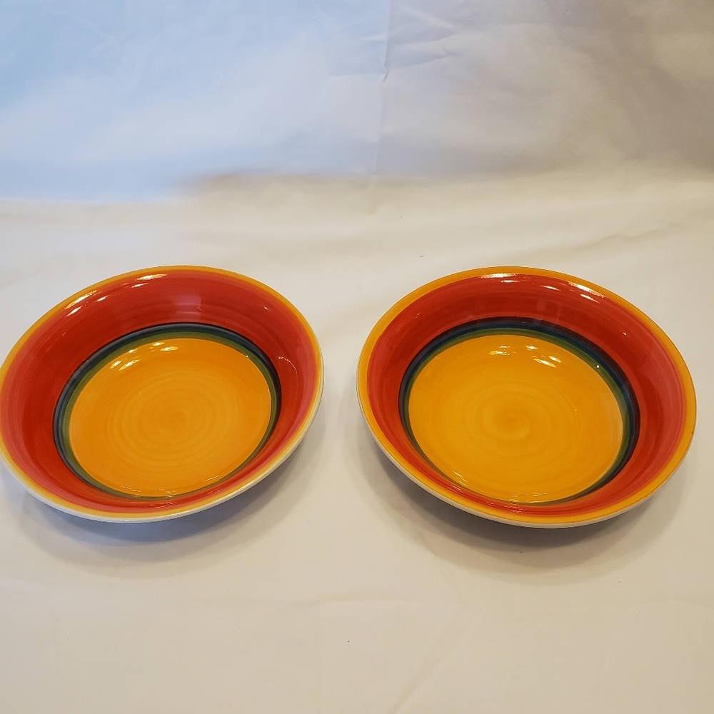 Royal Norfolk Fiesta Cereal Soup Bowls, Set of 2